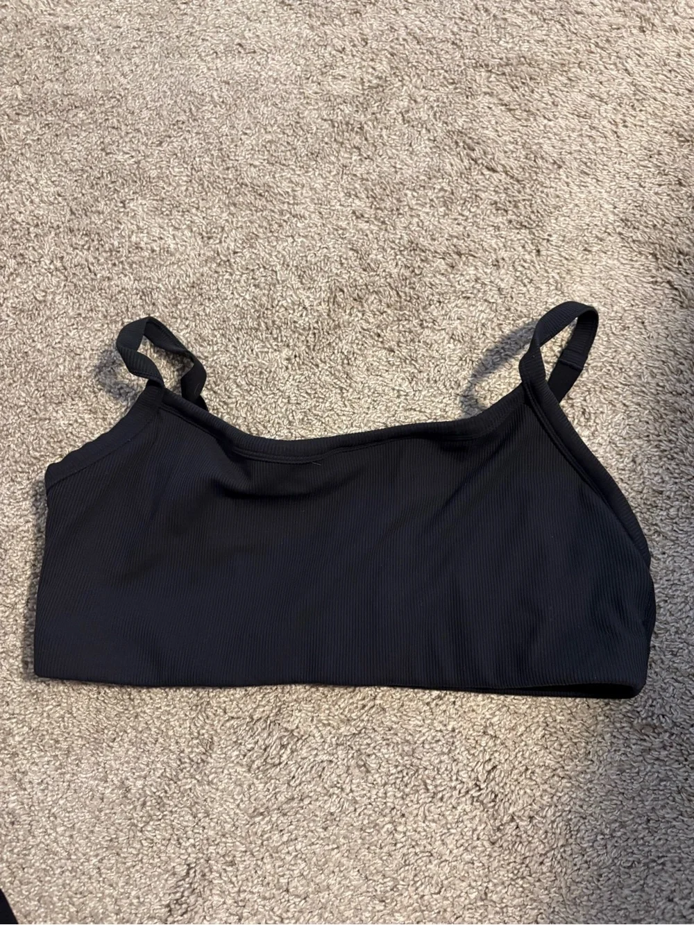 Aerie Black Ribbed Offline Sports Bra